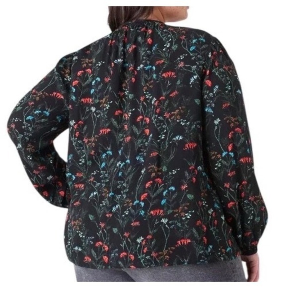LANE BRYANT Black Floral Long- Sleeve Flounce Button-Down‎ Shirt
NWT Size 22W - Picture 2 of 11